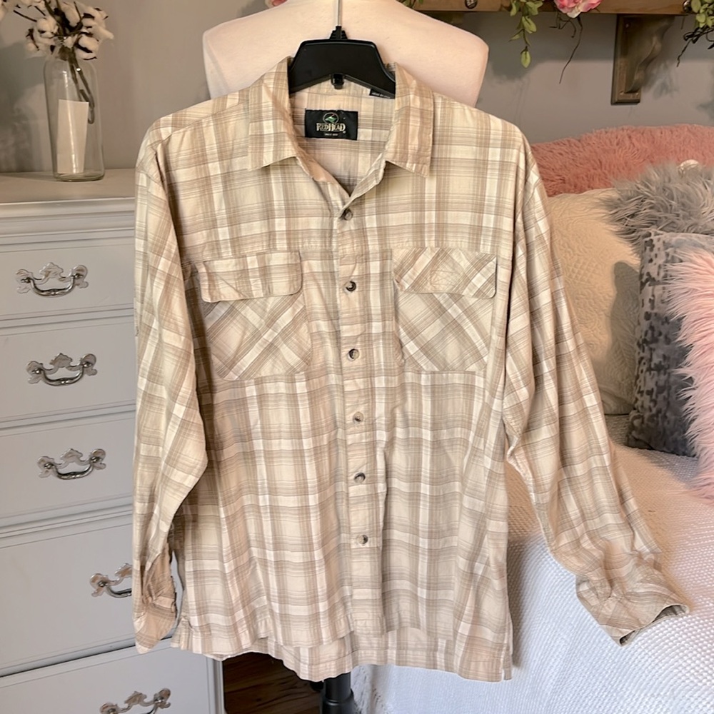 RedHead Long Sleeve Cotton Button Down Front Shirt Mens Large